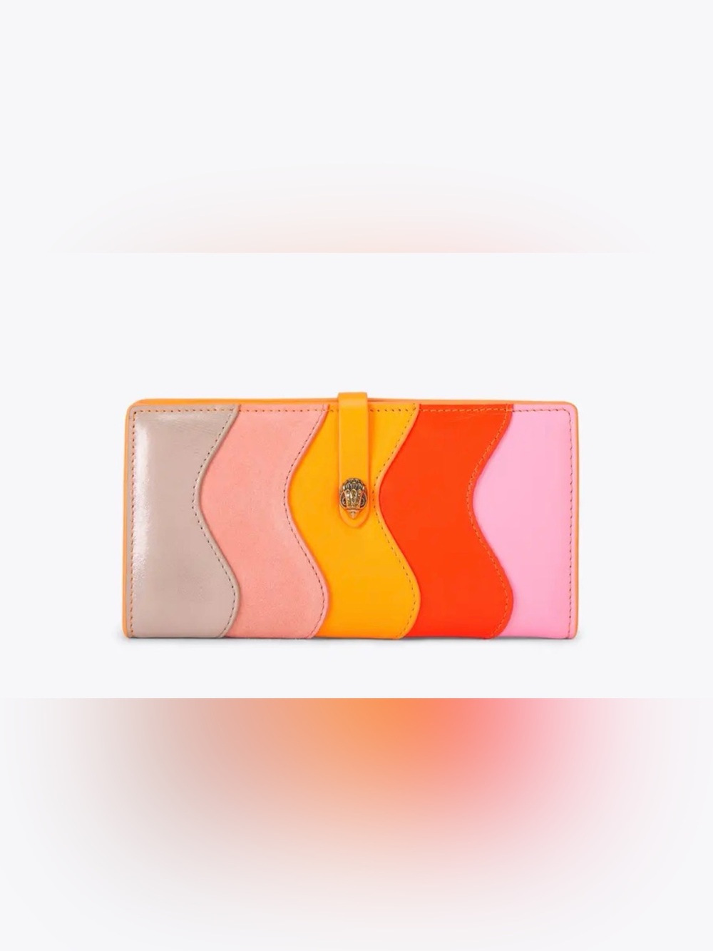 Kurt Geiger Multicolor Wave Leather Wallet - Pink, Orange, Red, Yellow, Taupe